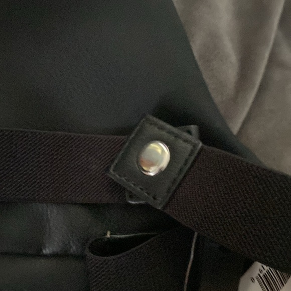 Steve Madden faux black leather belt bag with gold and faux pearl beading - Picture 6 of 6